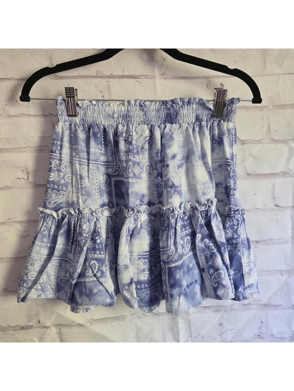 Baby Blue and white short skirt
